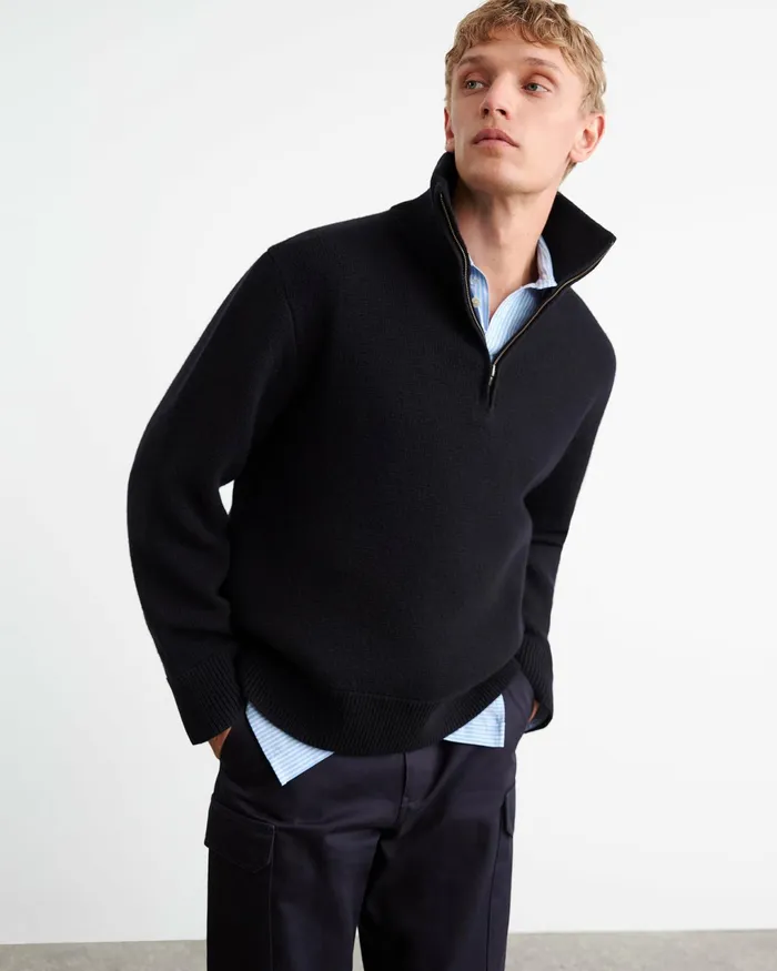 AXEL SWEATER Dark Navy Men Nili Lotan Sweaters