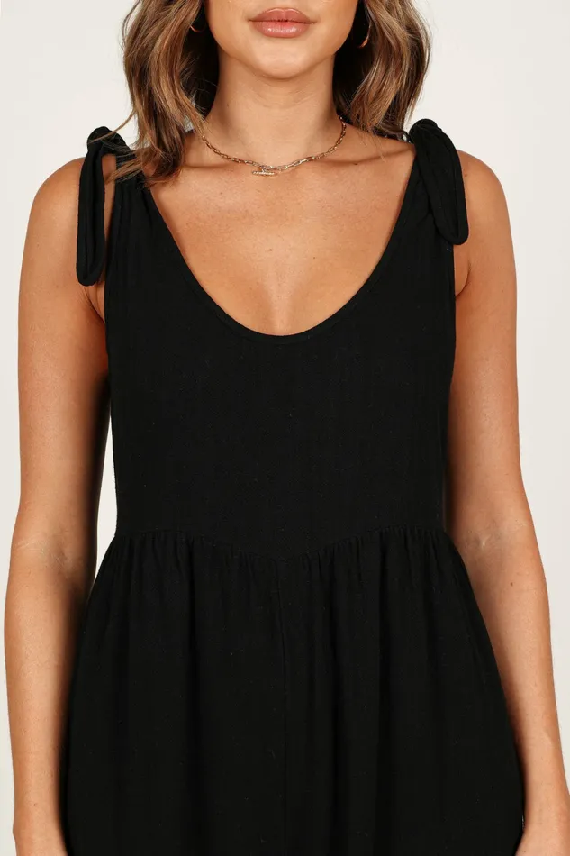 Ayla Linen Jumpsuit Black Women Jumpsuits and Rompers Petal and Pup