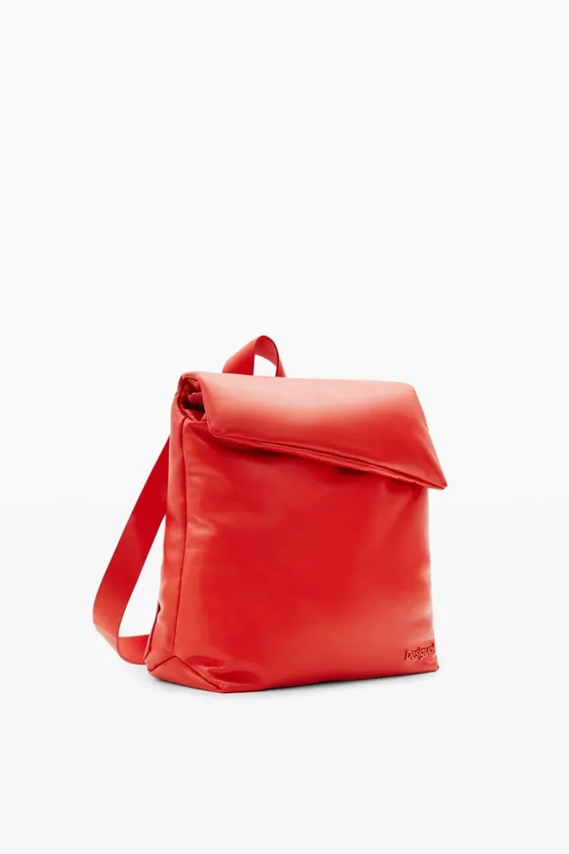 Backpacks Women Desigual Small Leather Backpack Orange