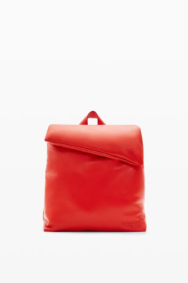 Backpacks Women Desigual Small Leather Backpack Orange