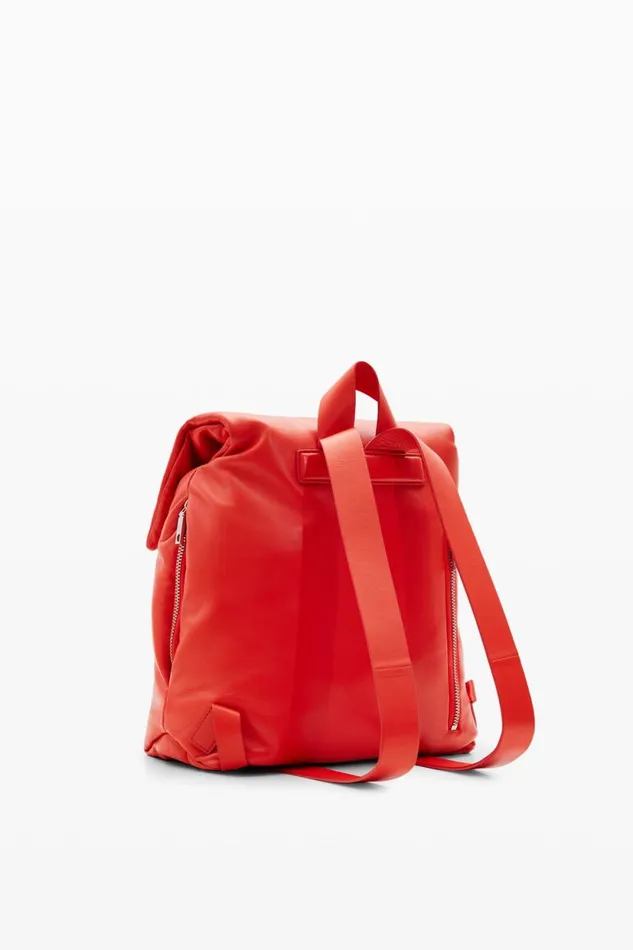Backpacks Women Desigual Small Leather Backpack Orange