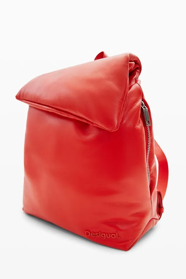 Backpacks Women Desigual Small Leather Backpack Orange