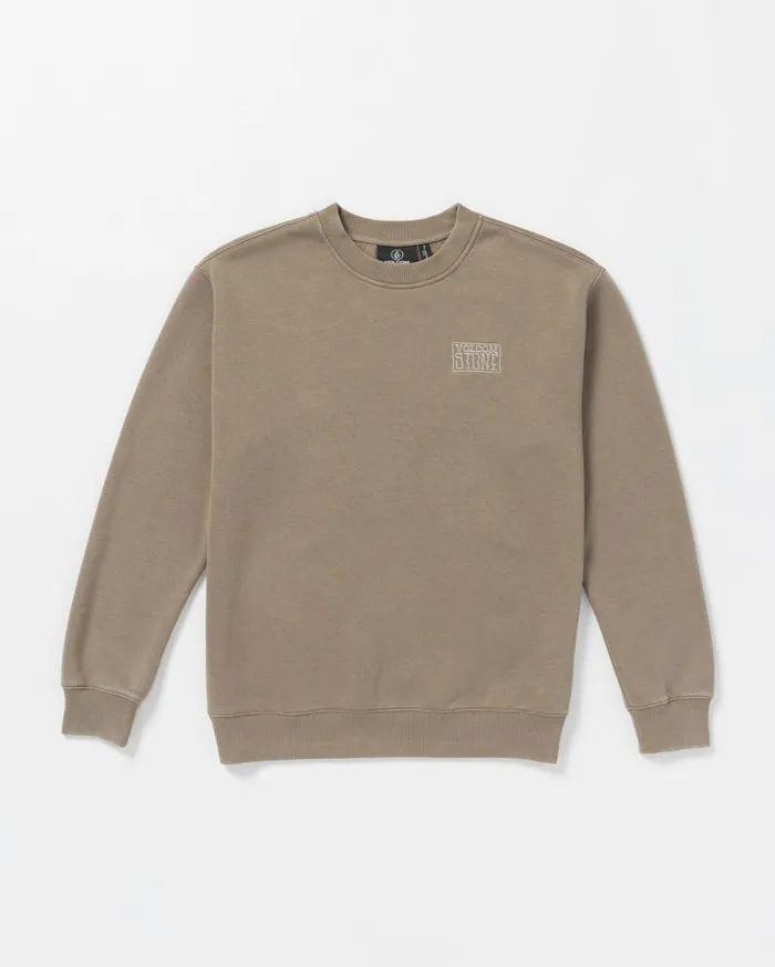 Backwash Crew Sweatshirt 8211 Teak Mens Volcom Hoodies and Sweatshirts