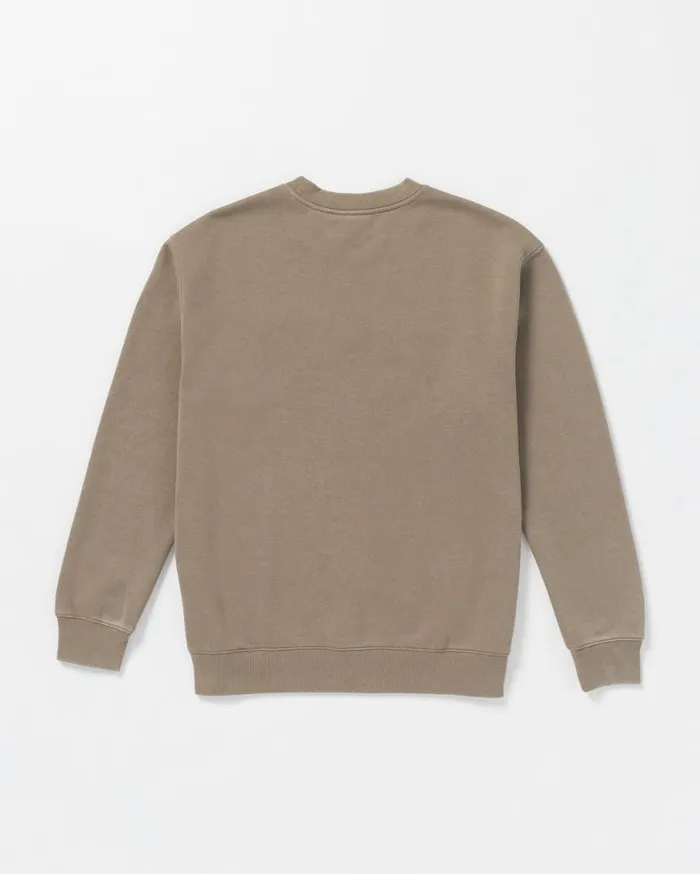 Backwash Crew Sweatshirt 8211 Teak Mens Volcom Hoodies and Sweatshirts