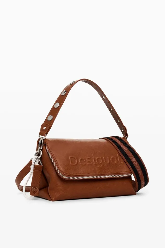 Bags Women Desigual Faux Leather Crossbody Bag Brown