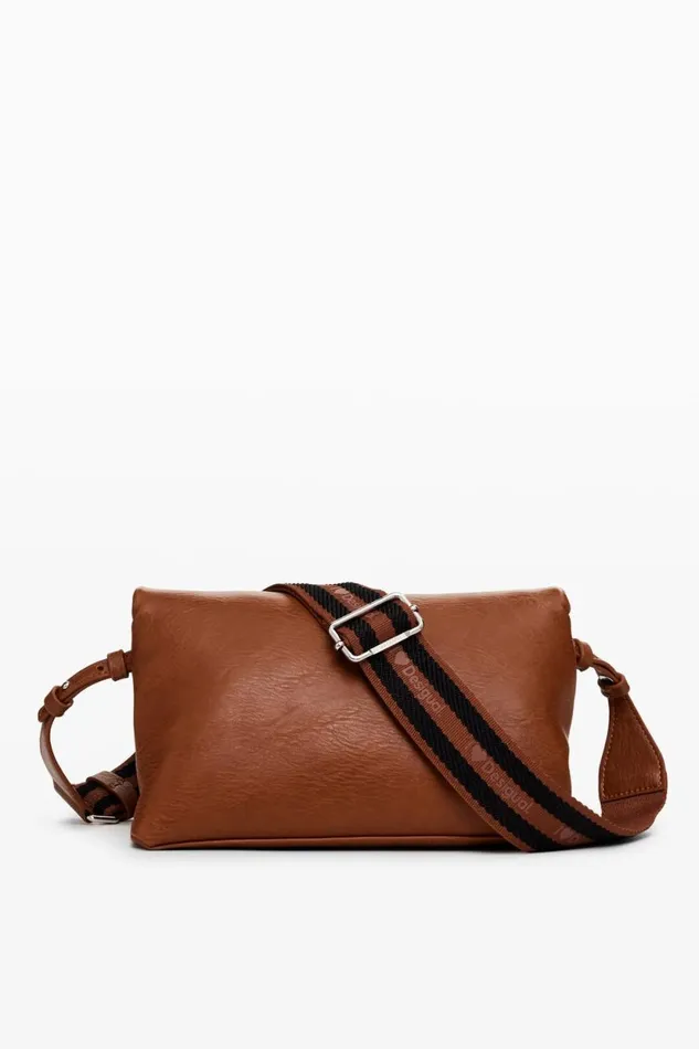 Bags Women Desigual Faux Leather Crossbody Bag Brown