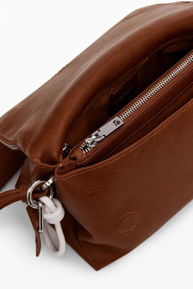 Bags Women Desigual Faux Leather Crossbody Bag Brown