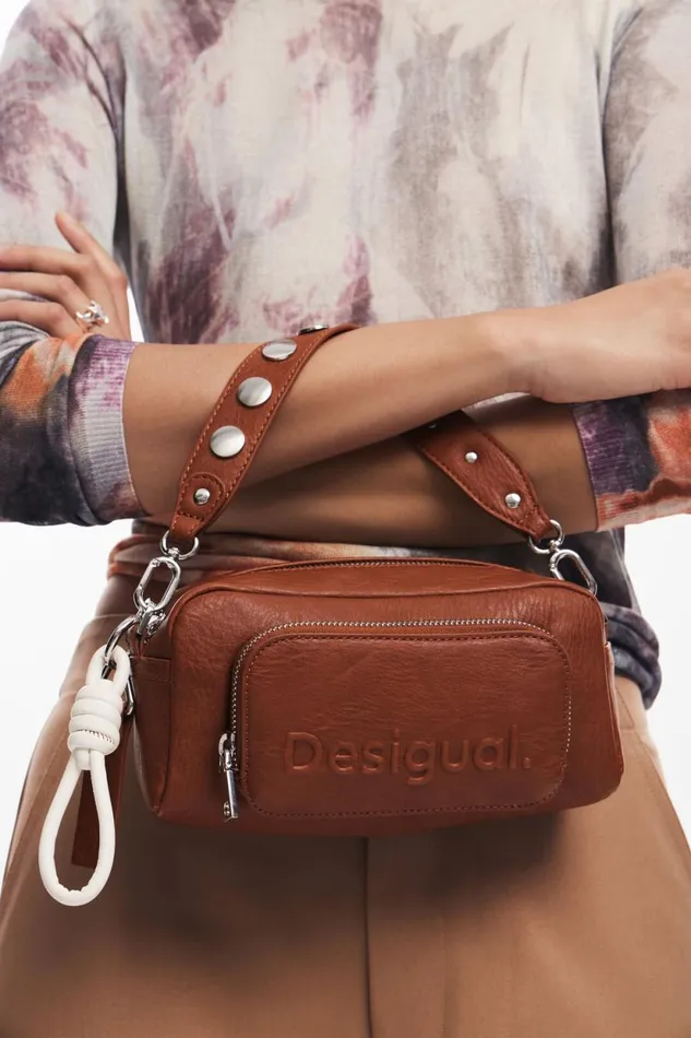 Bags Women Desigual Multipocket Crossbody Bag Brown