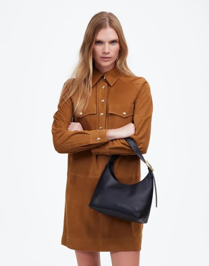 Bags Women Madewell The SculpturalBuckle Shoulder Bag True Black