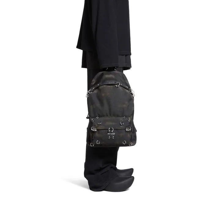 Balenciaga Backpacks Men Men039s Explorer Backpack With Piercings In Black Black Balenciaga Backpacks Men Men039s Explorer Backpack With Piercings In Black Black