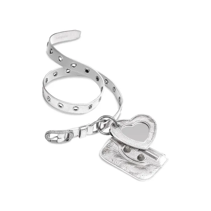 Balenciaga Belts Women Women039s Le Cagole Charms Belt Metallized With Rhinestones In Silver Silver Balenciaga Belts Women Women039s Le Cagole Charms Belt Metallized With Rhinestones In Silver Silver