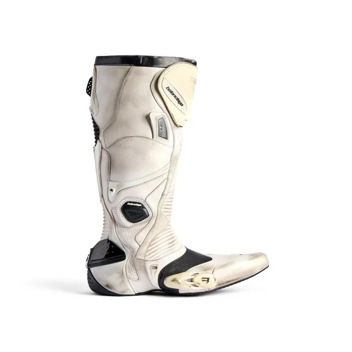 Balenciaga Boots and Derbies Men Men039s Biker Boot In Whitebeigeblack Whitebeigeblack Balenciaga Boots and Derbies Men Men039s Biker Boot In Whitebeigeblack Whitebeigeblack