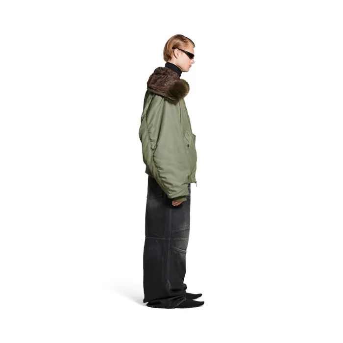 Balenciaga Coats and Jackets Women Women039s Hooded Bomber Jacket In Khaki Khaki Balenciaga Coats and Jackets Women Women039s Hooded Bomber Jacket In Khaki Khaki