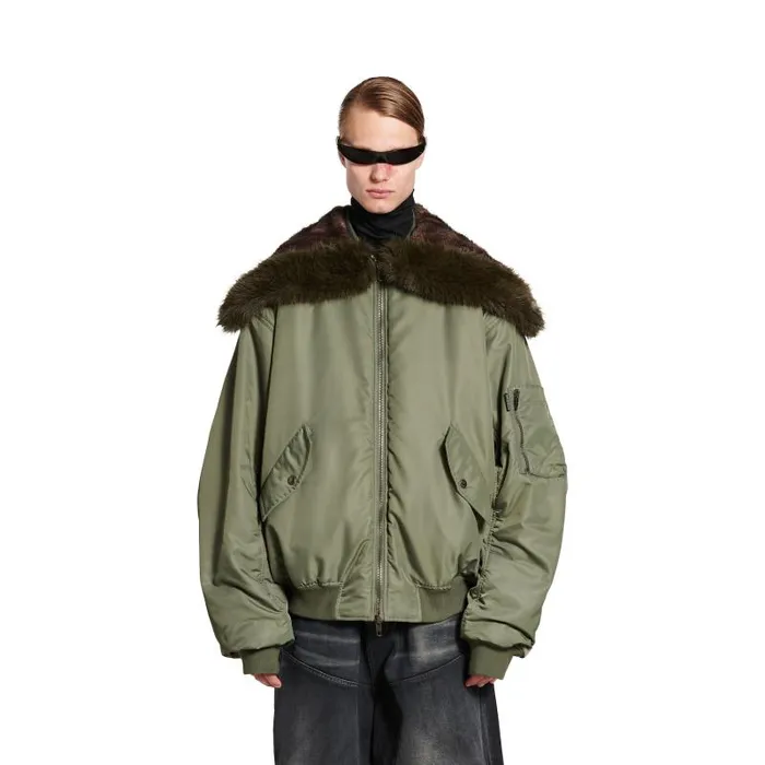 Balenciaga Coats and Jackets Women Women039s Hooded Bomber Jacket In Khaki Khaki Balenciaga Coats and Jackets Women Women039s Hooded Bomber Jacket In Khaki Khaki