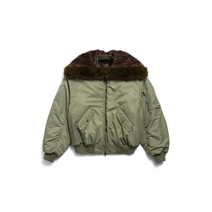 Balenciaga Coats and Jackets Women Women039s Hooded Bomber Jacket In Khaki Khaki Balenciaga Coats and Jackets Women Women039s Hooded Bomber Jacket In Khaki Khaki