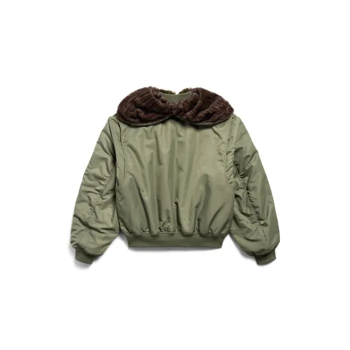 Balenciaga Coats and Jackets Women Women039s Hooded Bomber Jacket In Khaki Khaki Balenciaga Coats and Jackets Women Women039s Hooded Bomber Jacket In Khaki Khaki
