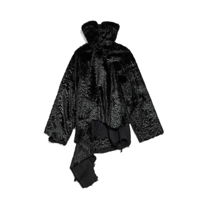 Balenciaga Coats and Jackets Women Women039s Synthetic Furry Jacket In Black Black Balenciaga Coats and Jackets Women Women039s Synthetic Furry Jacket In Black Black