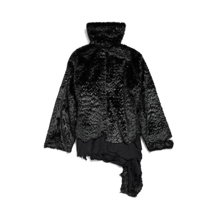 Balenciaga Coats and Jackets Women Women039s Synthetic Furry Jacket In Black Black Balenciaga Coats and Jackets Women Women039s Synthetic Furry Jacket In Black Black