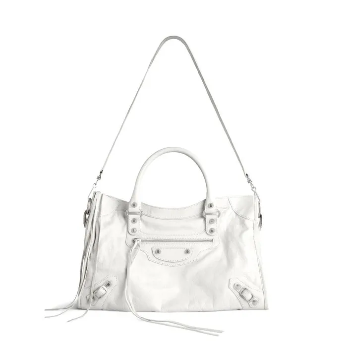 Balenciaga Handbags WomenMen Le City Medium Bag In Optic White Optic White Balenciaga Handbags WomenMen Le City Medium Bag In Optic White Optic White