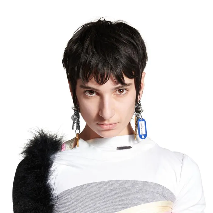 Balenciaga Jewelry WomenMen Old School Earrings In Silver Silver Balenciaga Jewelry WomenMen Old School Earrings In Silver Silver