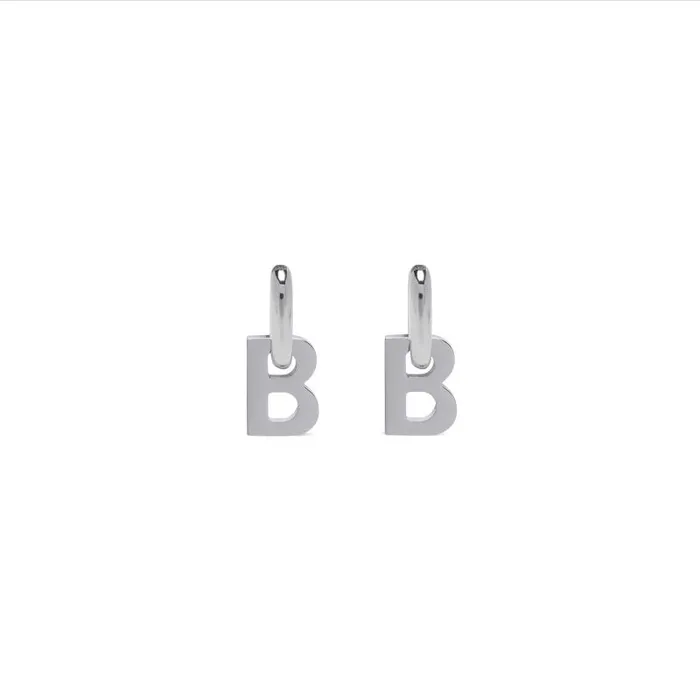 Balenciaga Jewelry Women Women039s B Chain Xl Earrings In Silver Silver
