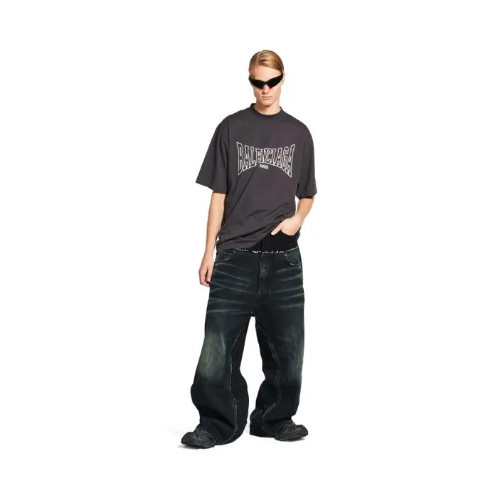 Balenciaga Pants WomenMen Cutup Baggy Pants In Black Black