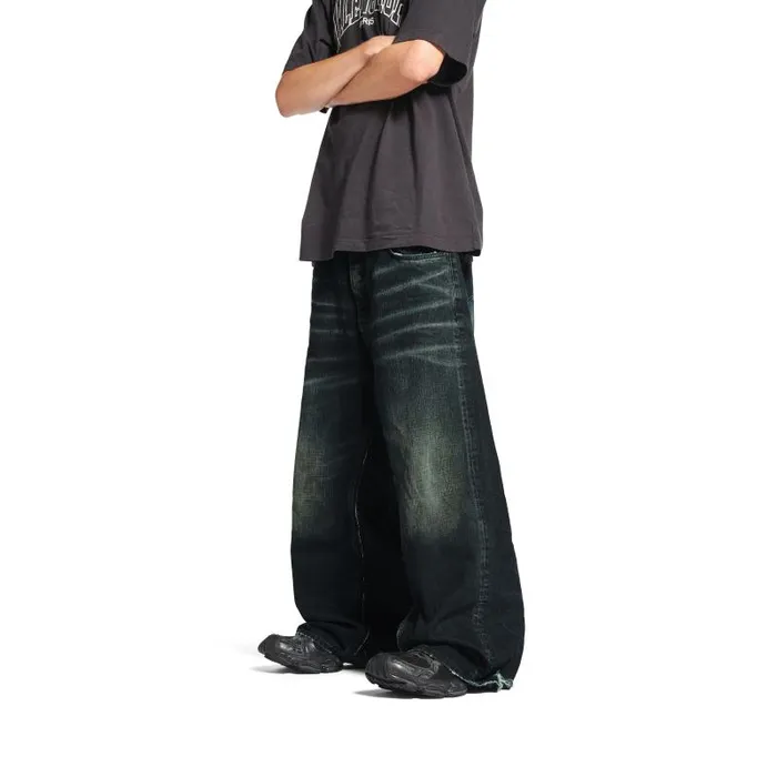 Balenciaga Pants WomenMen Cutup Baggy Pants In Black Black Balenciaga Pants WomenMen Cutup Baggy Pants In Black Black