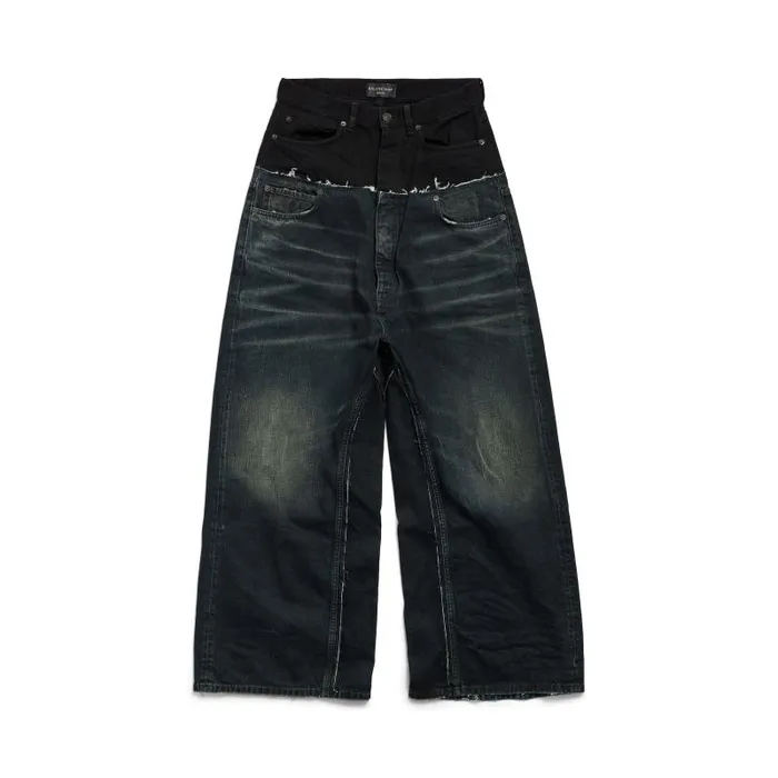 Balenciaga Pants WomenMen Cutup Baggy Pants In Black Black Balenciaga Pants WomenMen Cutup Baggy Pants In Black Black