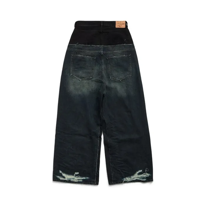 Balenciaga Pants WomenMen Cutup Baggy Pants In Black Black Balenciaga Pants WomenMen Cutup Baggy Pants In Black Black