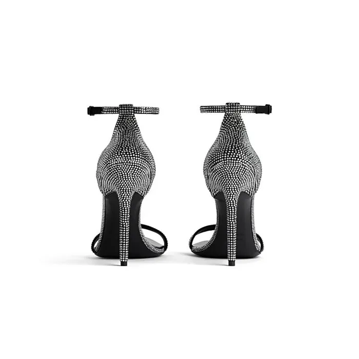 Balenciaga Pumps and Heels Women Women039s Honey 110mm Sandal With Rhinestones In Blackgrey Blackgrey Balenciaga Pumps and Heels Women Women039s Honey 110mm Sandal With Rhinestones In Blackgrey Blackgrey