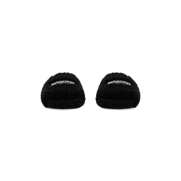 Balenciaga Sandals and Mules Men Men039s Furry Slide Sandal In Blackwhitered Blackwhitered Balenciaga Sandals and Mules Men Men039s Furry Slide Sandal In Blackwhitered Blackwhitered