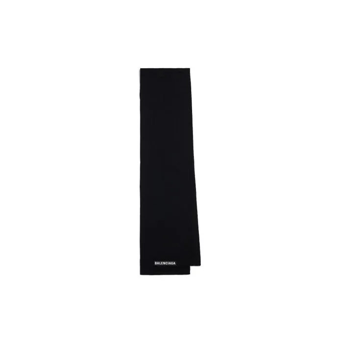 Balenciaga Scarves and Caps WomenMen Patch Scarf In Black Black