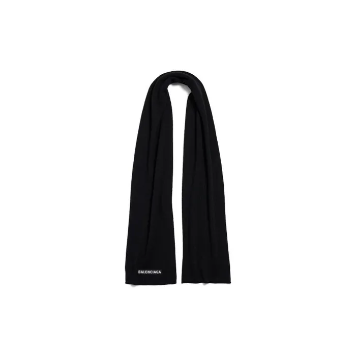 Balenciaga Scarves and Caps WomenMen Patch Scarf In Black Black Balenciaga Scarves and Caps WomenMen Patch Scarf In Black Black