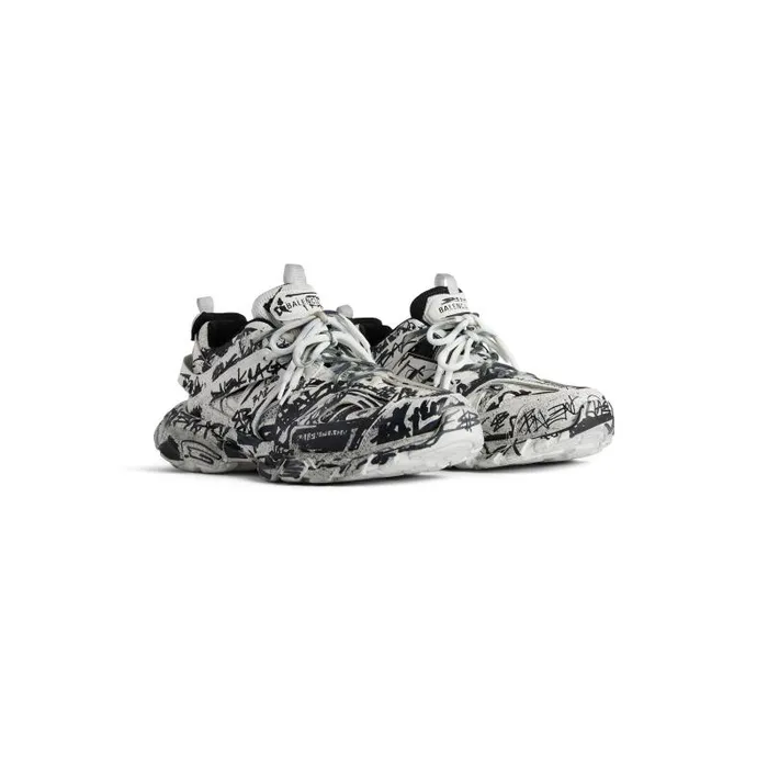 Balenciaga Sneakers Men Men039s Track Graffiti Sneaker In Whiteblack Whiteblack Balenciaga Sneakers Men Men039s Track Graffiti Sneaker In Whiteblack Whiteblack