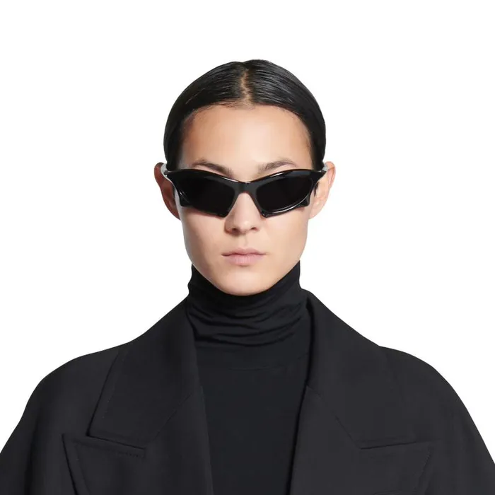 Balenciaga Sunglasses WomenMen Bat Rectangle Sunglasses In Black Black Balenciaga Sunglasses WomenMen Bat Rectangle Sunglasses In Black Black