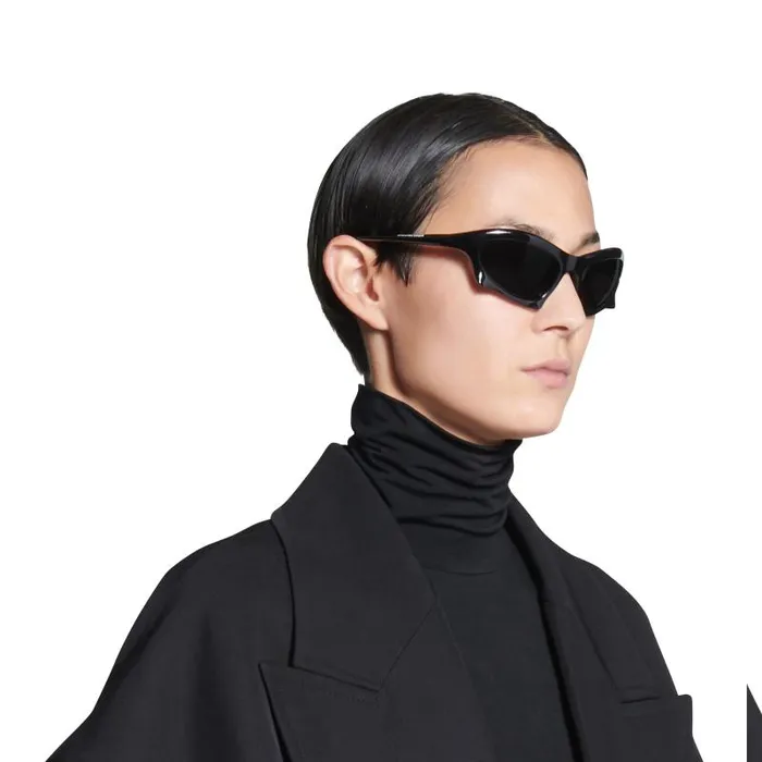 Balenciaga Sunglasses WomenMen Bat Rectangle Sunglasses In Black Black Balenciaga Sunglasses WomenMen Bat Rectangle Sunglasses In Black Black