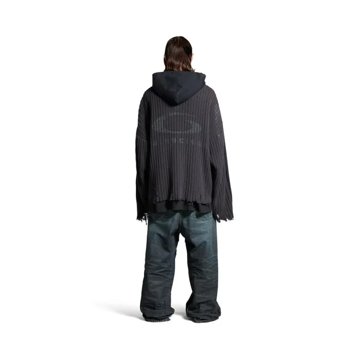Balenciaga Sweatshirts and Hoodies Men Men039s Patched Zipup Hoodie In Blackblue Blackblue Balenciaga Sweatshirts and Hoodies Men Men039s Patched Zipup Hoodie In Blackblue Blackblue