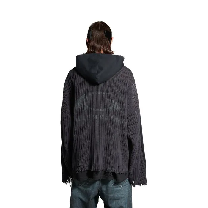 Balenciaga Sweatshirts and Hoodies Men Men039s Patched Zipup Hoodie In Blackblue Blackblue Balenciaga Sweatshirts and Hoodies Men Men039s Patched Zipup Hoodie In Blackblue Blackblue