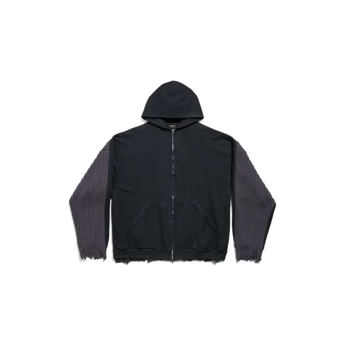 Balenciaga Sweatshirts and Hoodies Men Men039s Patched Zipup Hoodie In Blackblue Blackblue Balenciaga Sweatshirts and Hoodies Men Men039s Patched Zipup Hoodie In Blackblue Blackblue