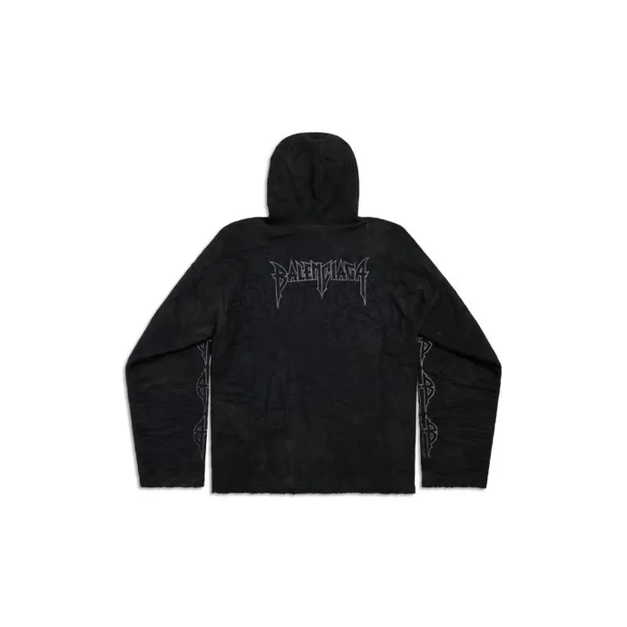 Balenciaga Sweatshirts and Hoodies WomenMen Paris Moon Crinkled Hoodie Large Fit In Black Black Balenciaga Sweatshirts and Hoodies WomenMen Paris Moon Crinkled Hoodie Large Fit In Black Black
