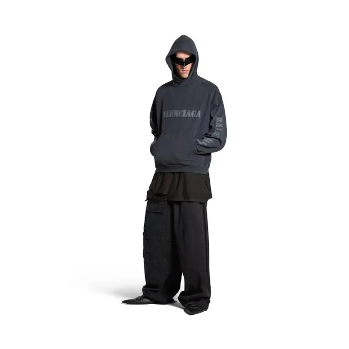 Balenciaga Sweatshirts and Hoodies WomenMen Stencil Type Hoodie Medium Fit In Black Black Balenciaga Sweatshirts and Hoodies WomenMen Stencil Type Hoodie Medium Fit In Black Black