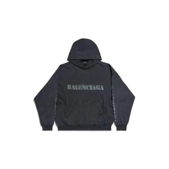 Balenciaga Sweatshirts and Hoodies WomenMen Stencil Type Hoodie Medium Fit In Black Black Balenciaga Sweatshirts and Hoodies WomenMen Stencil Type Hoodie Medium Fit In Black Black