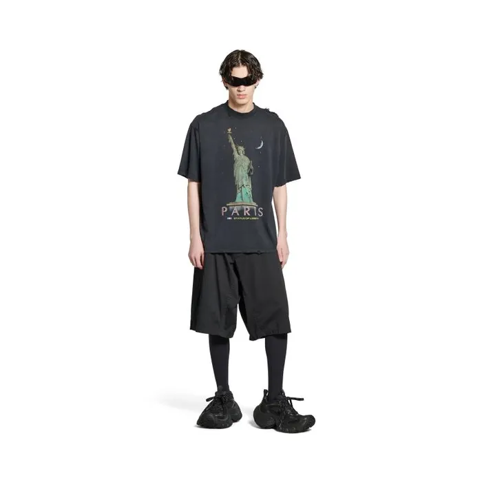 Balenciaga Tshirts WomenMen Paris Liberty Tshirt Medium Fit In Black Black