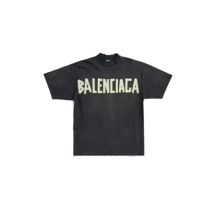 Balenciaga Tshirts WomenMen Tape Type Tshirt Medium Fit In Black Faded Black Faded Balenciaga Tshirts WomenMen Tape Type Tshirt Medium Fit In Black Faded Black Faded
