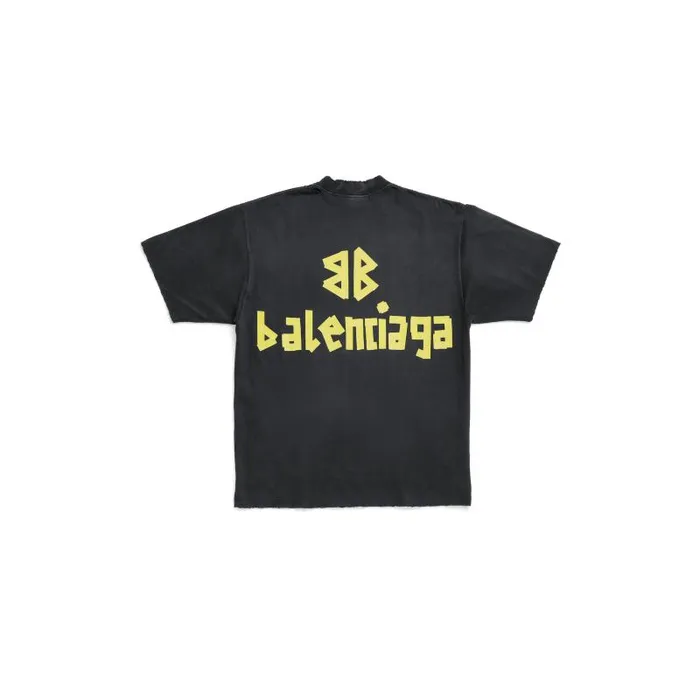 Balenciaga Tshirts WomenMen Tape Type Tshirt Medium Fit In Black Faded Black Faded Balenciaga Tshirts WomenMen Tape Type Tshirt Medium Fit In Black Faded Black Faded