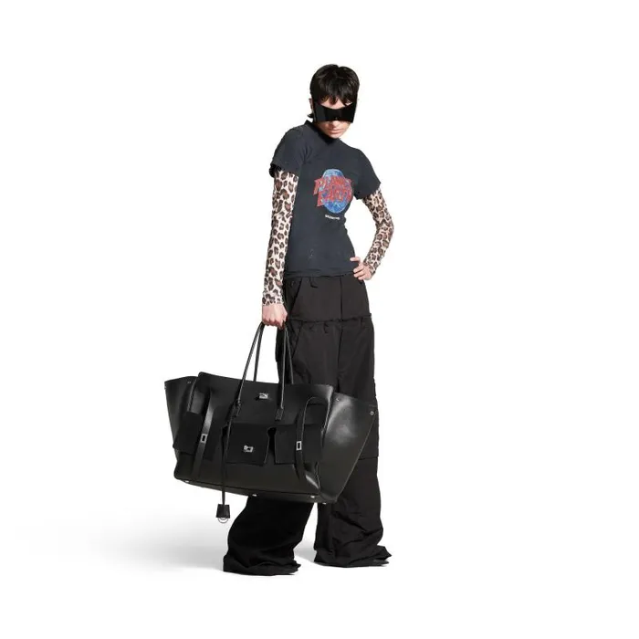 Balenciaga Tshirts Women Women039s Planet Earth Double Sleeve Tshirt In Black Black