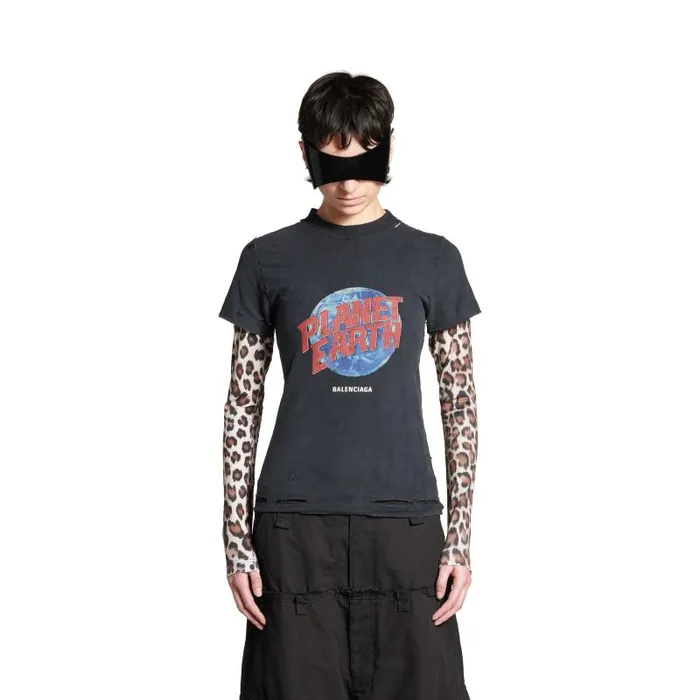 Balenciaga Tshirts Women Women039s Planet Earth Double Sleeve Tshirt In Black Black Balenciaga Tshirts Women Women039s Planet Earth Double Sleeve Tshirt In Black Black