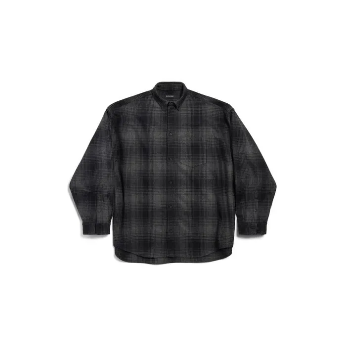Balenciaga Tops and Shirts Men Men039s Balenciaga Oversized Shirt In Greyblack Greyblack Balenciaga Tops and Shirts Men Men039s Balenciaga Oversized Shirt In Greyblack Greyblack