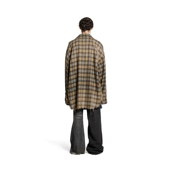 Balenciaga Tops and Shirts Men Men039s Paris Liberty Layered Shirt Oversized In Dark Green Dark Green Balenciaga Tops and Shirts Men Men039s Paris Liberty Layered Shirt Oversized In Dark Green Dark Green