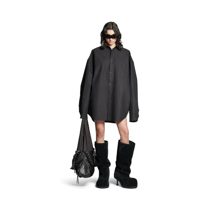 Balenciaga Tops and Shirts WomenMen Outerwear Shirt Large Fit In Black Black
